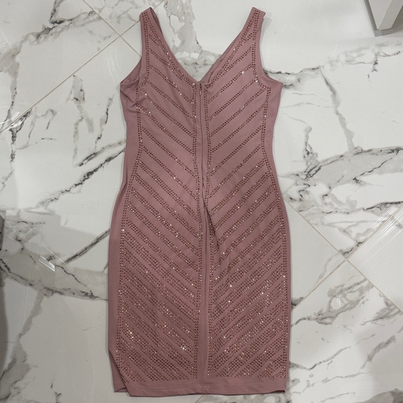 Carmen Marc Valvo Mauve Sequin Mini Dress - Picture 3 of 3